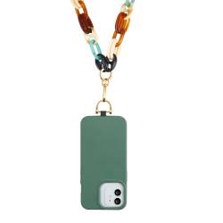 tour de cour pour smartphone avec chainette en ambre collier