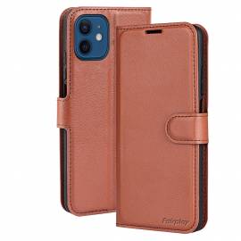 Folio simili cuir Marron iPhone 13 Pro Max